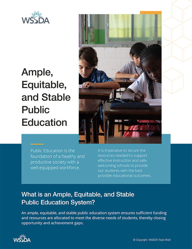 Ample, Equitable and Stable Public Education topic brief cover.
